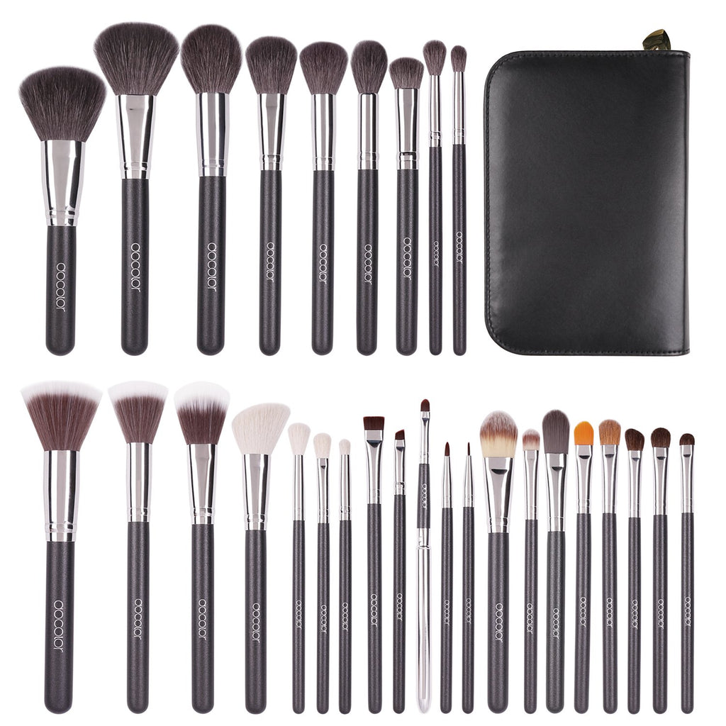 29 Piece Makeup Brush Set with PU Leather Case Y1099