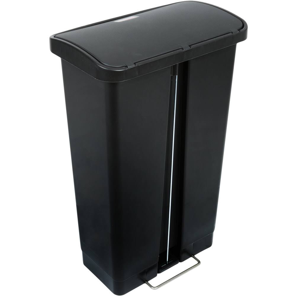 Black 13.2 Gal Plastic Step-On Trash Can E522086