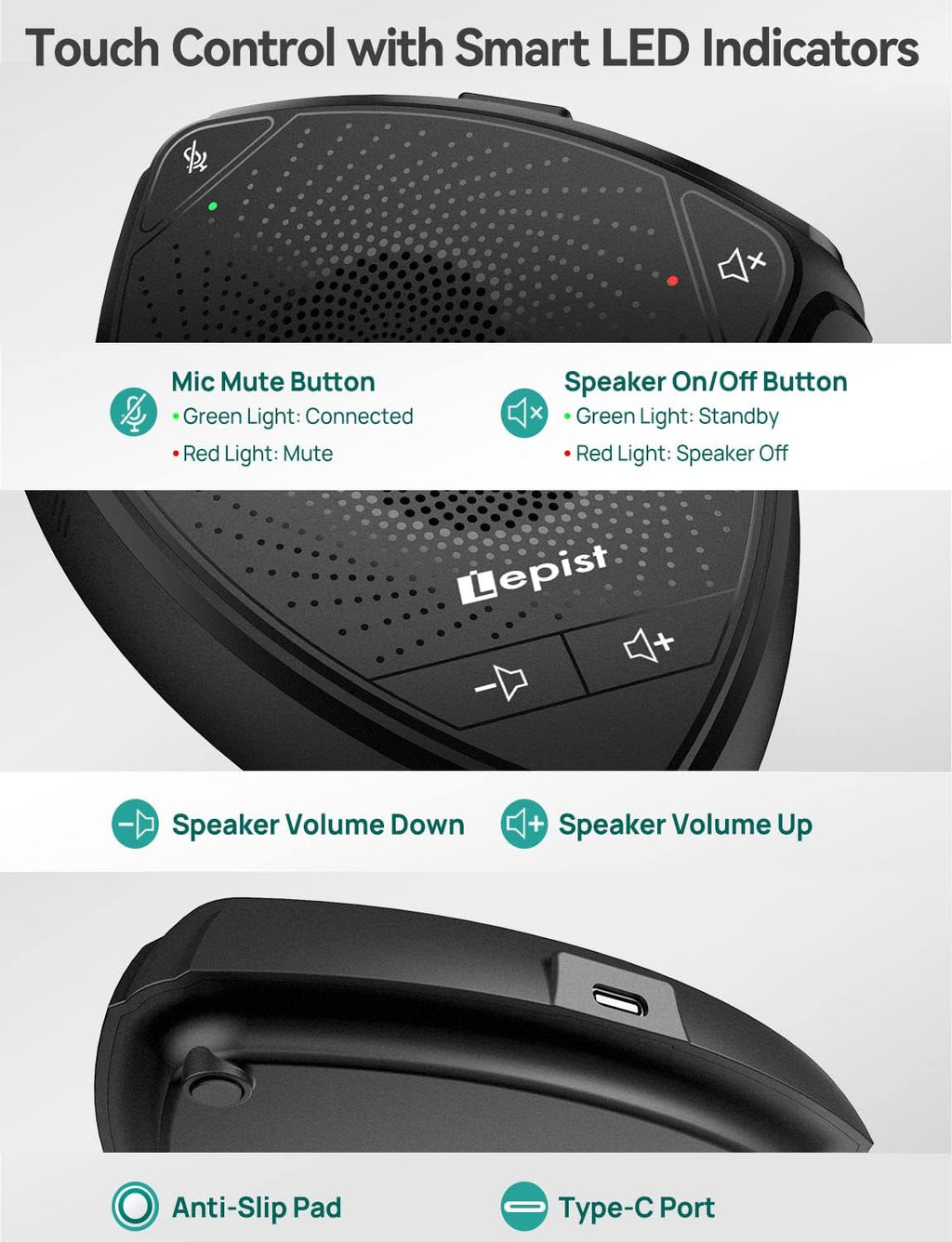 USB Speakerphone with Microphone 360° Voice Pickup G837