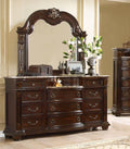 Dark Cherry 11-Drawer Dresser with Mirror A17254