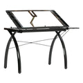 Black Clear Glass Craft Station with Folding Shelf P565