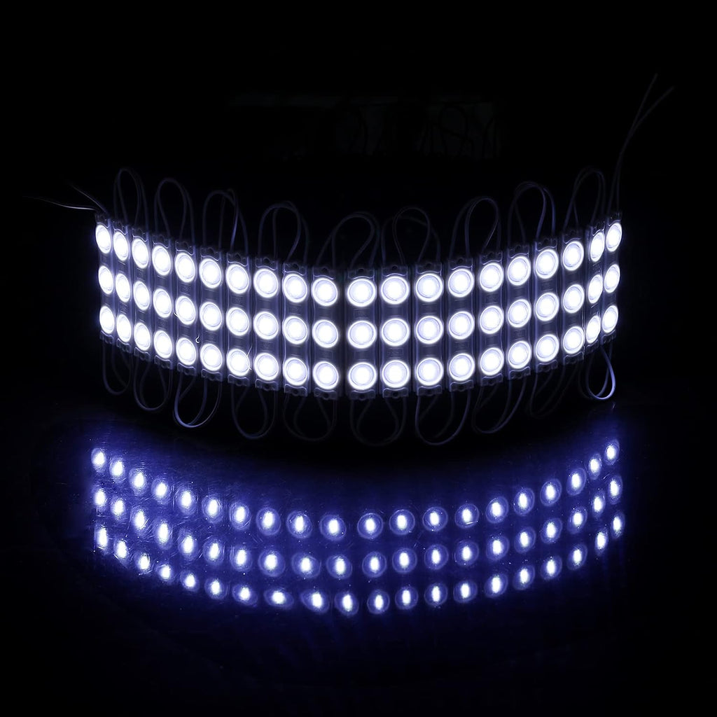200 Pcs Waterproof LED Module Lights, 0.72W DC12V 6500K, White Light Pack of 2 E8859