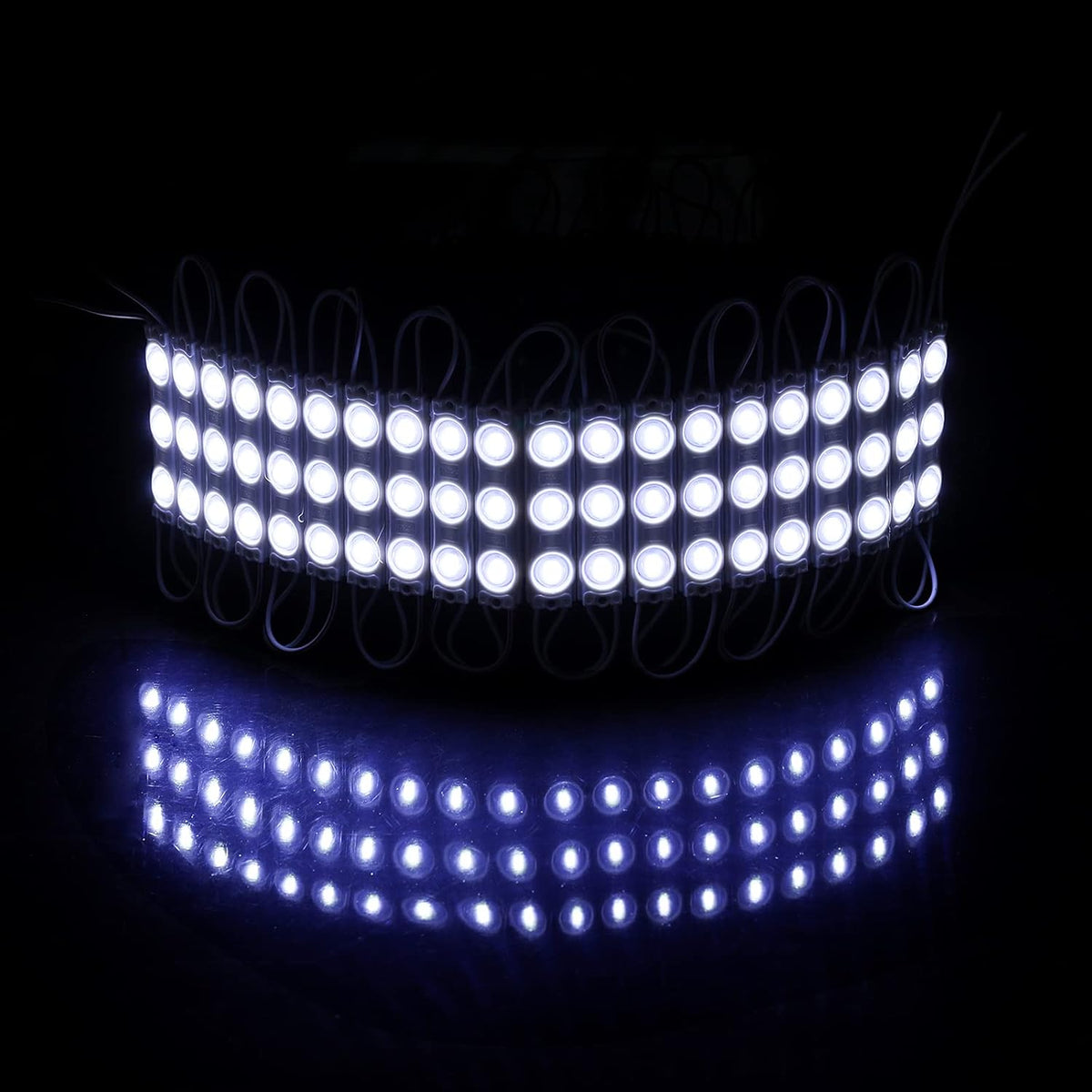 200 Pcs Waterproof LED Module Lights, 0.72W DC12V 6500K, White Light Pack of 2 E8859