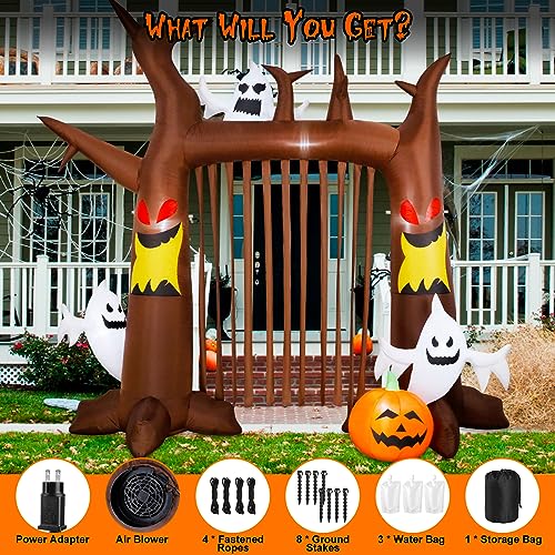 8FT Halloween Inflatable Dead Tree with Ghosts & Pumpkins L196848