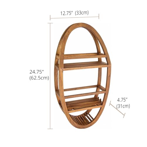 Oval Teak Shower Organizer S127