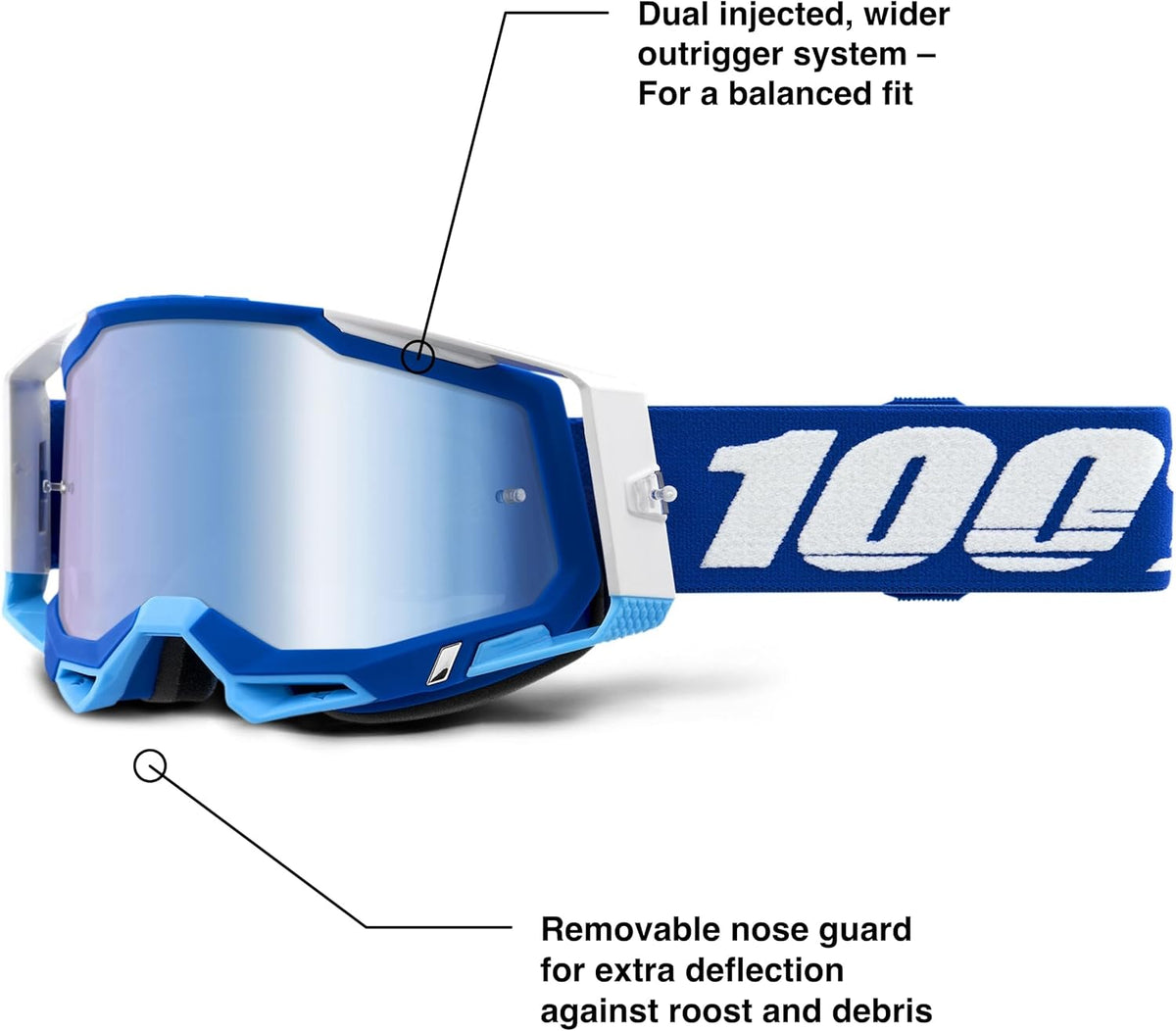 Blue MX Offroad Goggles with Mirror Gold Lens C511965