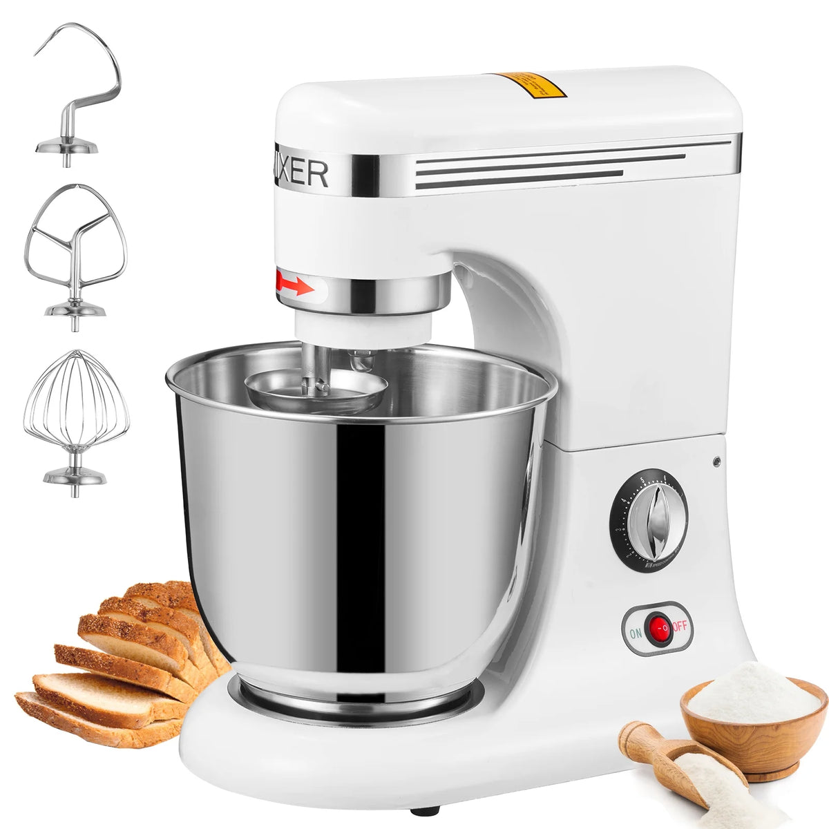 600W 11 Speed Tilt Head Stand Mixer 7.4 Quart Bowl 3 Attachments R78509