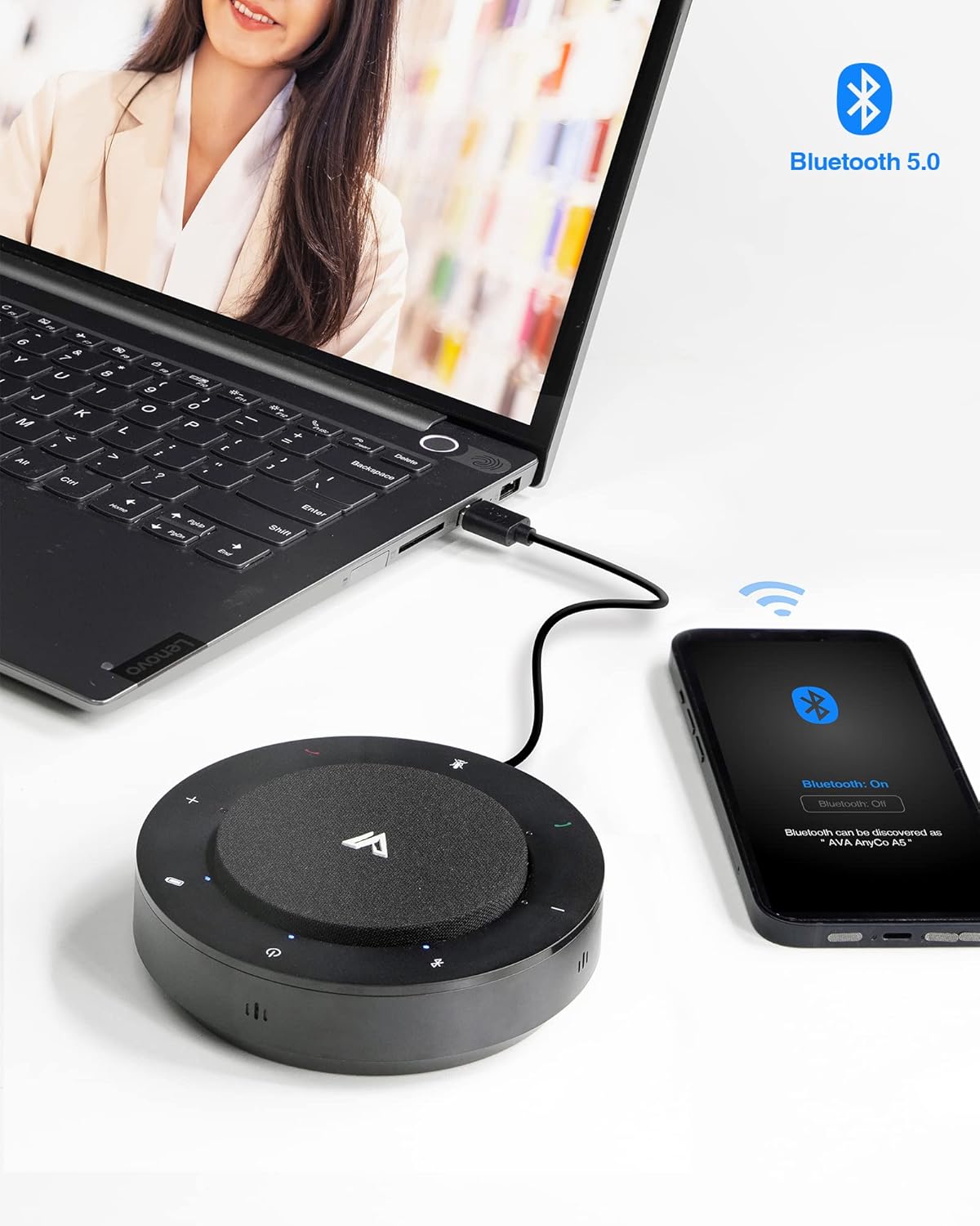 USB/Bluetooth Speakerphone with 4 AI Mics N145452
