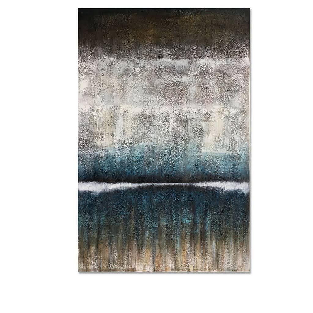 Indigo Cotton Canvas Painting T8781