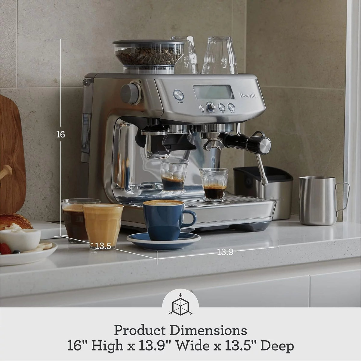 Medium Brushed Stainless Steel Espresso Machine L894035