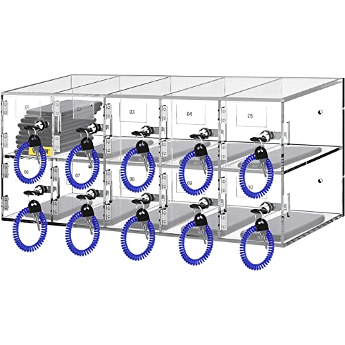20 Slots Acrylic Wall-Mounted Cabinet with Door Locks and Keys A4646
