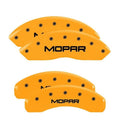 4 Caliper Covers Engraved Front & Rear Yellow Finish Black Char X457008