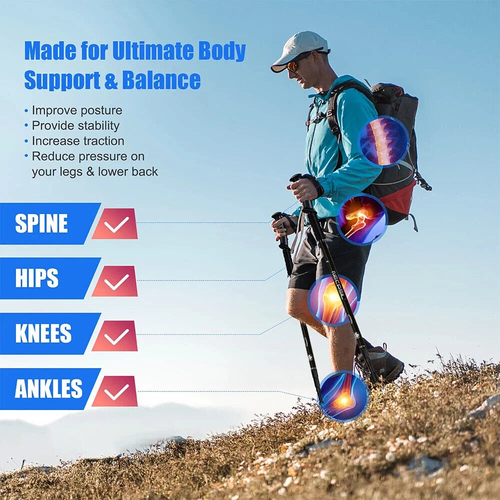 Blue Aluminum Quick Lock Trekking Poles G975