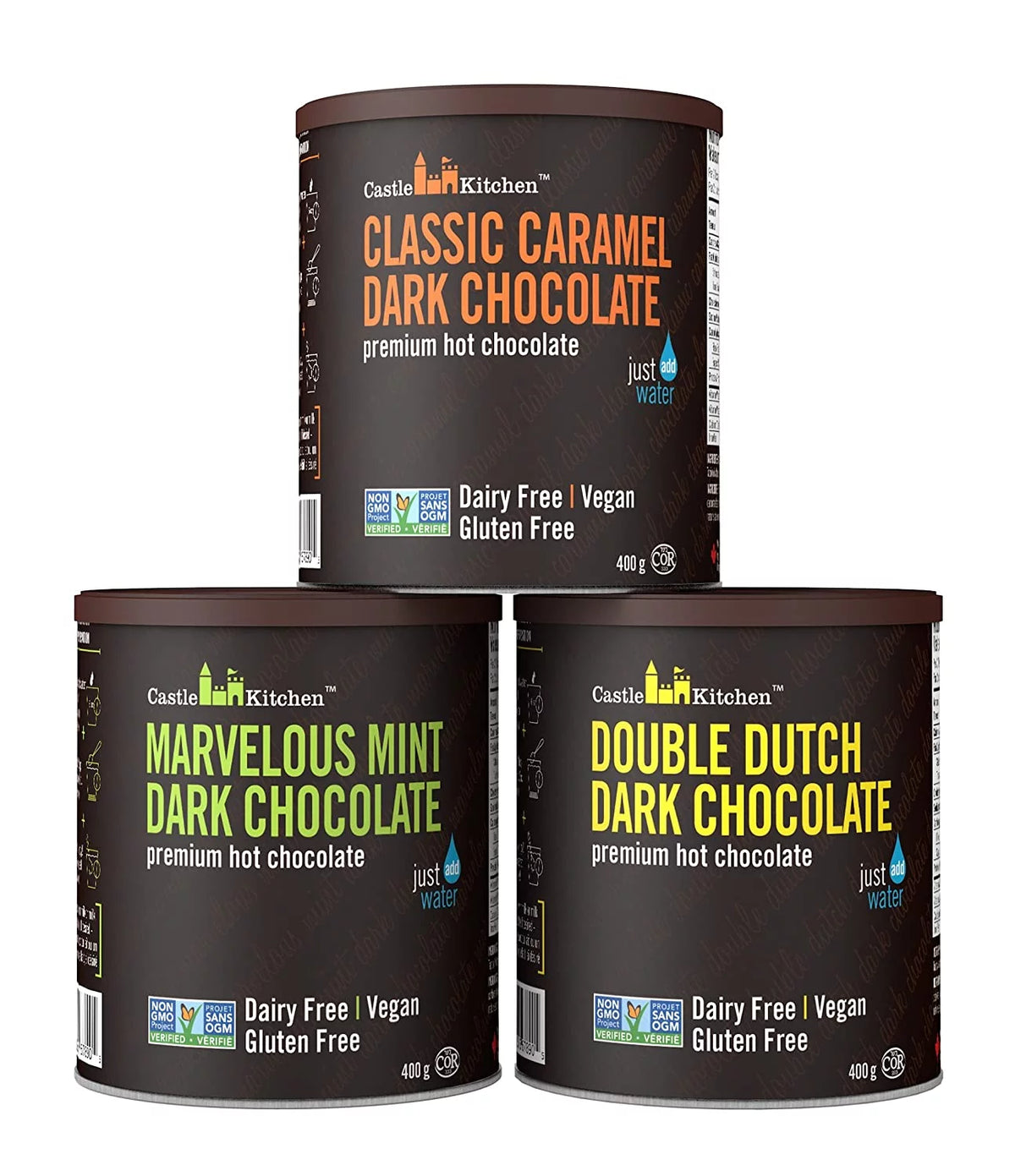 Natural Hot Chocolate Mix Variety Pack 42 Oz Dairy-Free Vegan X314
