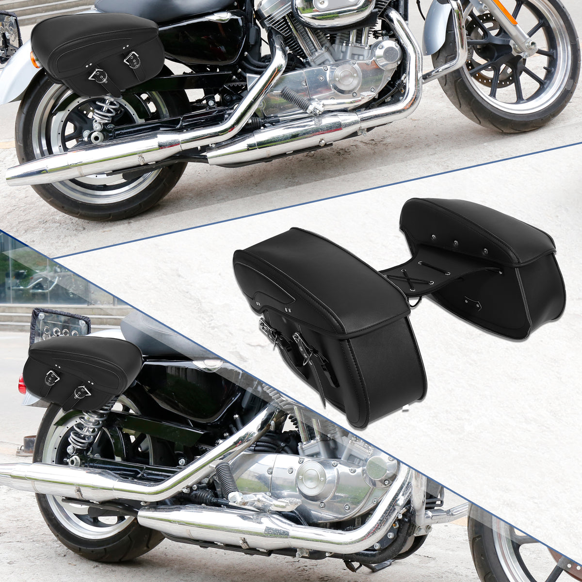Black Motorbike Saddlebag Tool Bags W2495