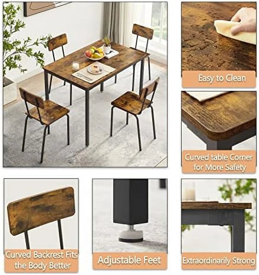 3 Piece Metal and Wood Table and Stools Set G8266