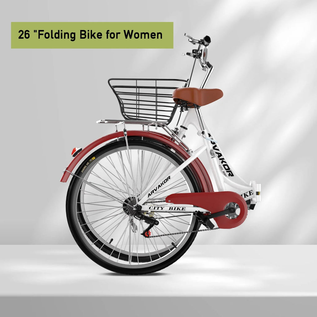26 Inch White Cruiser Bike L666