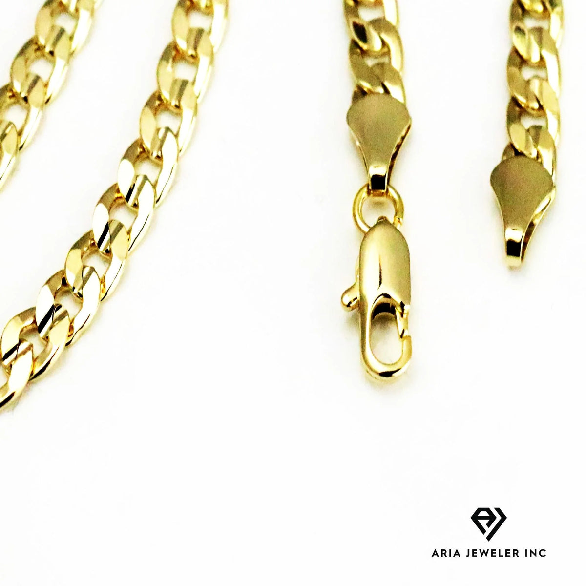 14k Bonded Gold Necklace with Pink Rose Square Pendant, 14K Cuban Chain Necklace E62314