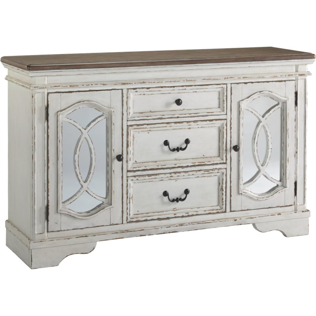 Chipped White and Brown Server E2289