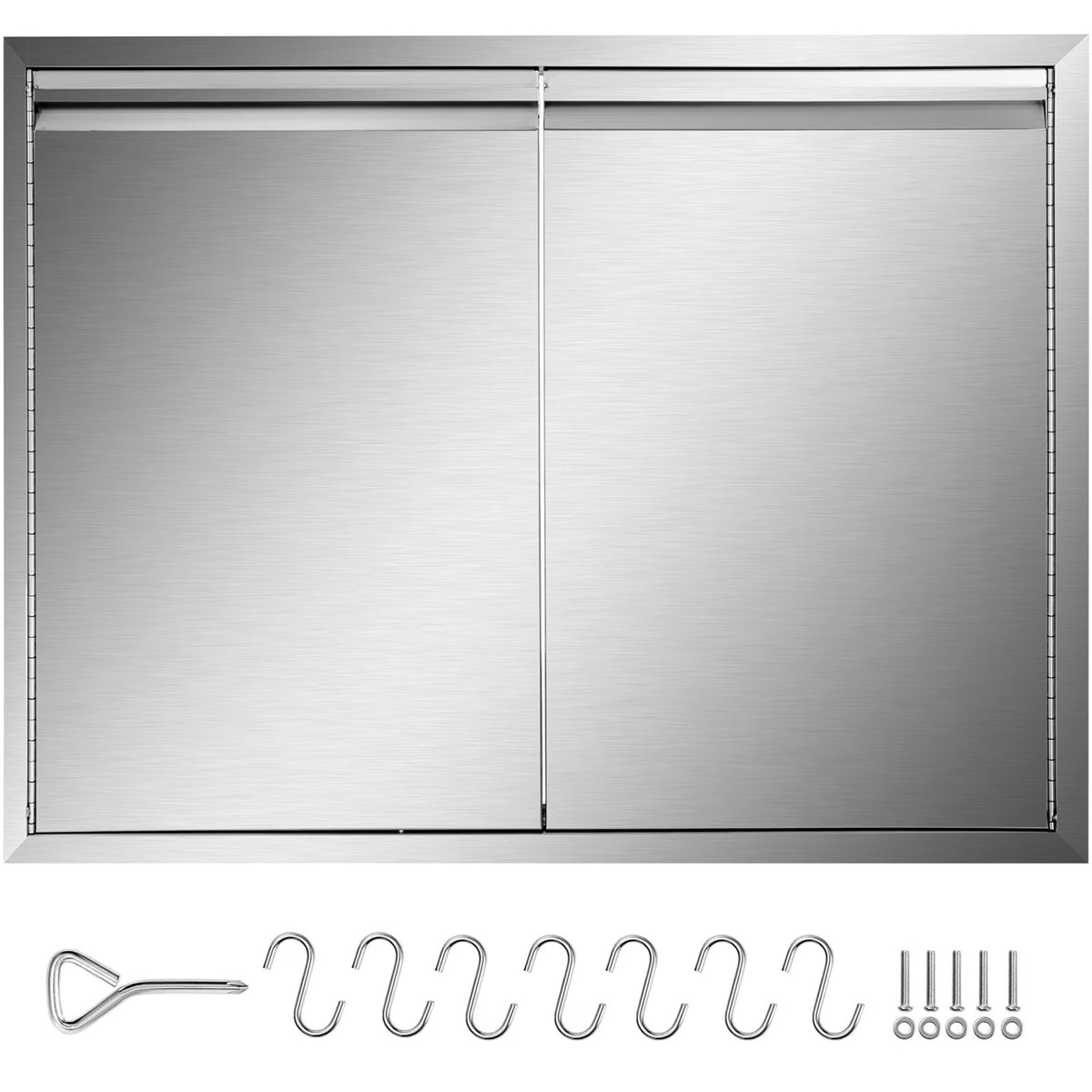 Double Wall Stainless Steel Outdoor Access Door with Hooks B76378