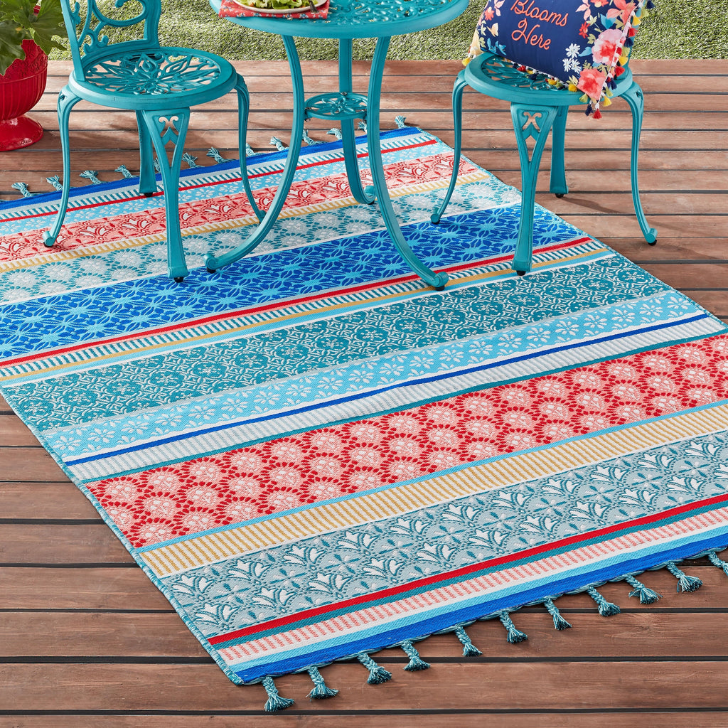 5' x 7' Multi-Color Outdoor Rug T9582