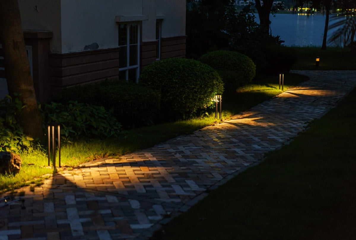LED Landscape Path Lights, 10W, 2 ft Height, Waterproof Aluminum, Warm White 3000K X131212
