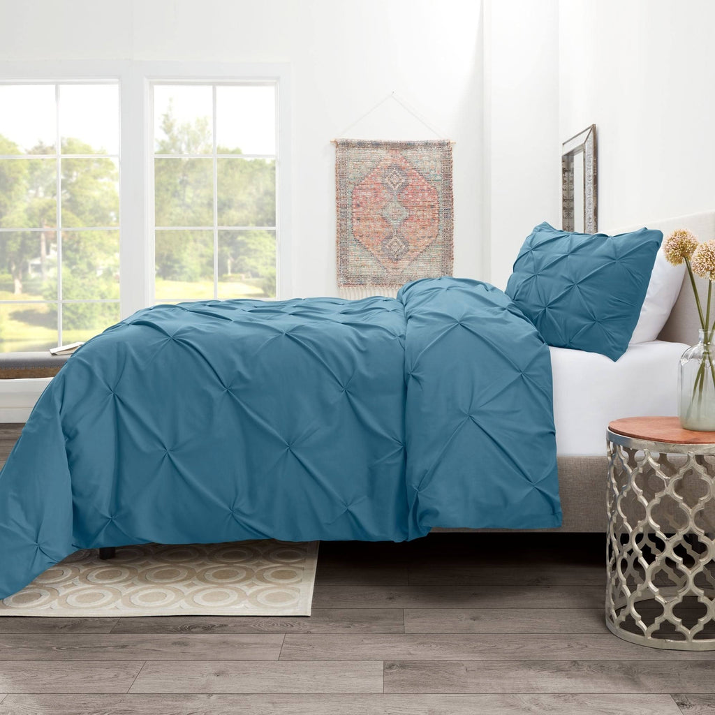 Cream California King Pinch Pleat Duvet Cover Set G52829