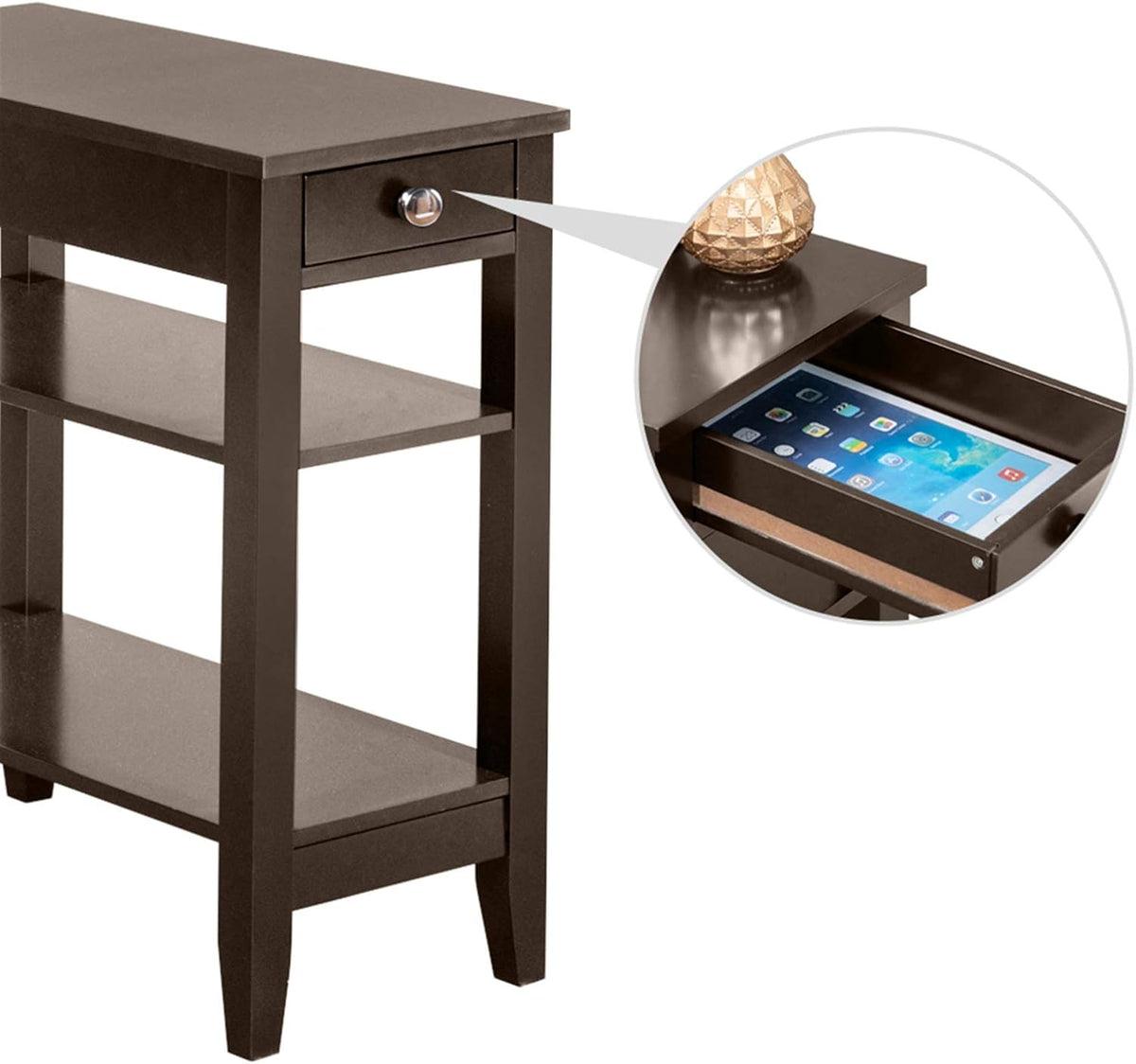 3-Tier Nightstand with Drawer N643