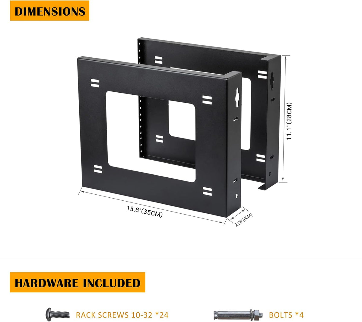 6U Open Frame Rack Wall Mount Desktop Mount Pack of 2 L862072