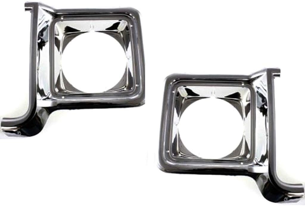 Chrome & Painted-Dark Argent Headlight Door Pair for Chevy C10 1975-1978 E4473