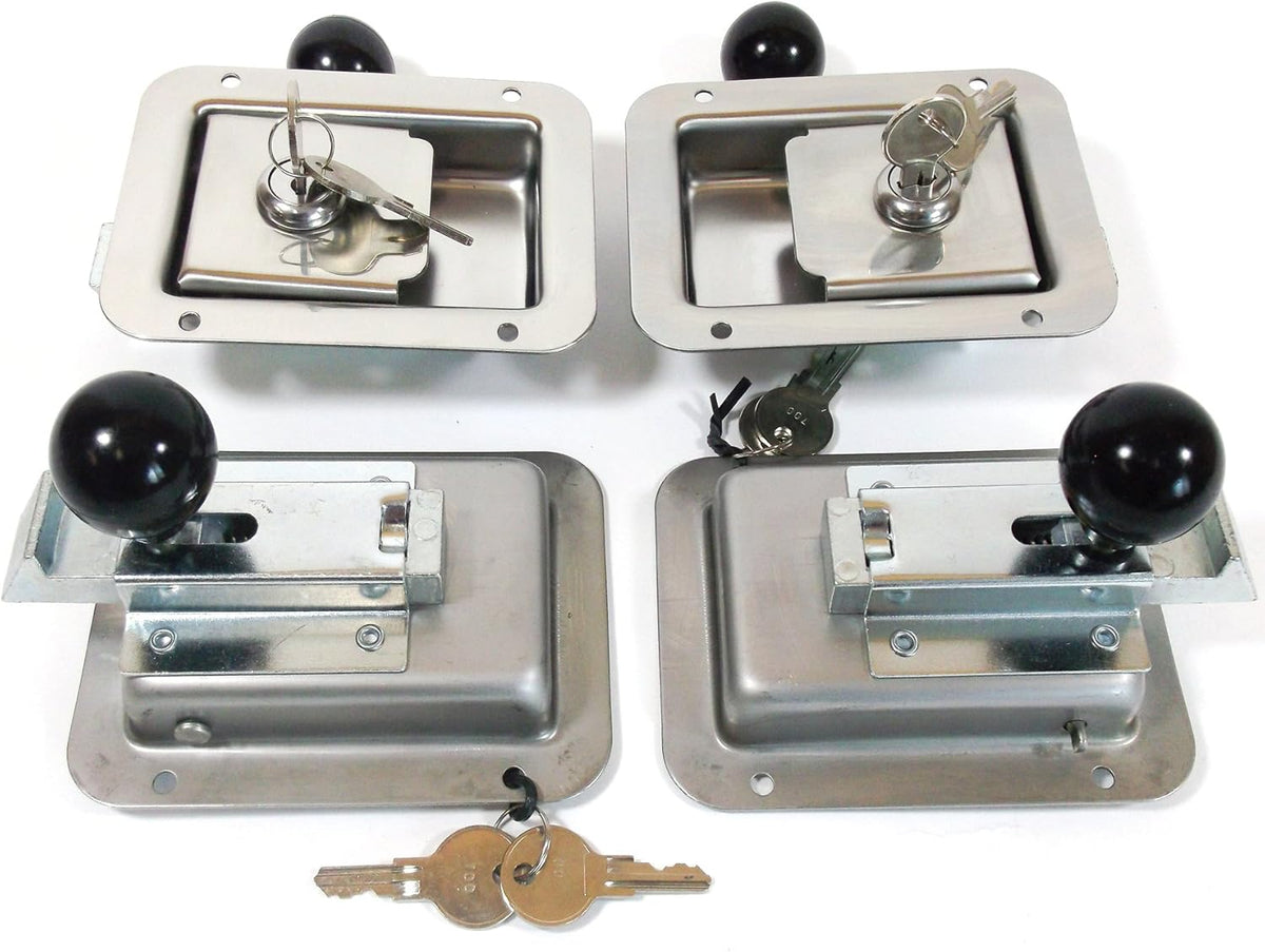 4 Pack Stainless Steel Locking Door Latch with Interior Safety Release K721