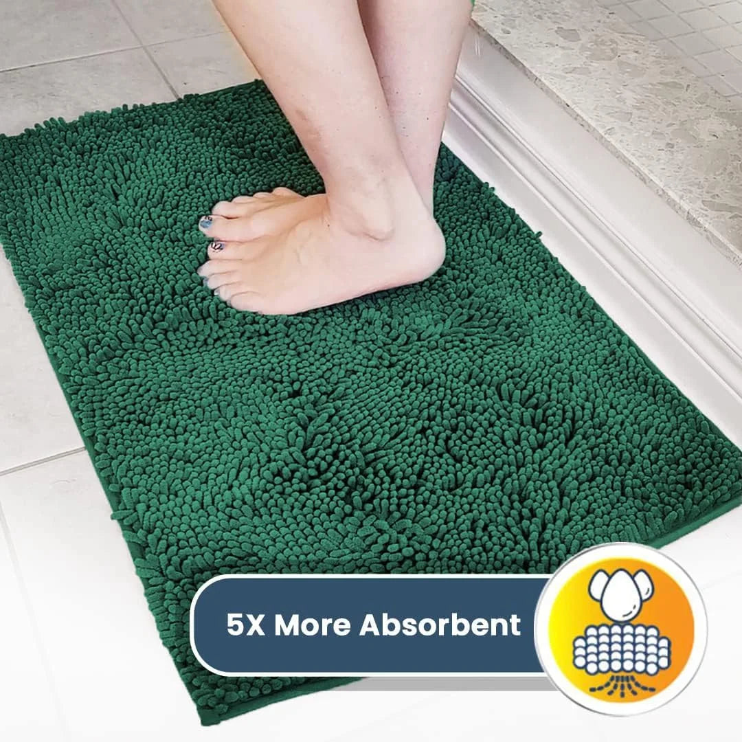 Dark Green Non Slip Microfiber Door Mat 24"X60" C493346
