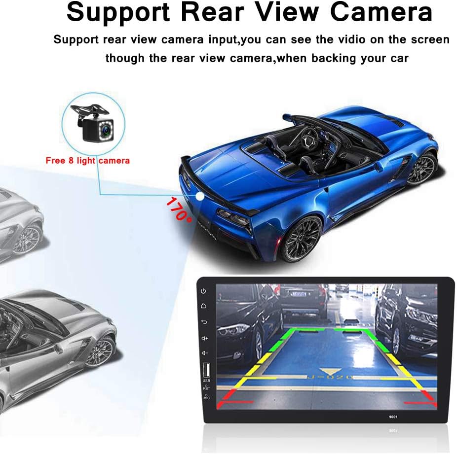 9 Inch Single Din Car Stereo Touch Screen with Mirror Link Backup Camera Bluetooth FM Radio AUX/USB/TF MP3/MP4/MP5 Player O71872