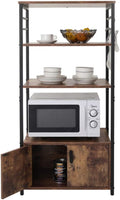 Rustic Brown 4 Tier Baker's Rack with 8 Hooks P812325