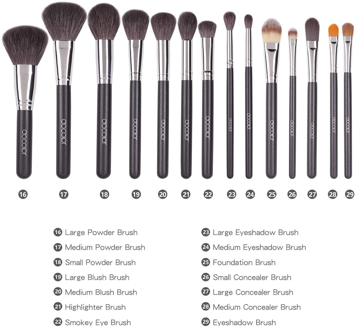 29 Piece Makeup Brush Set with PU Leather Case Y1099