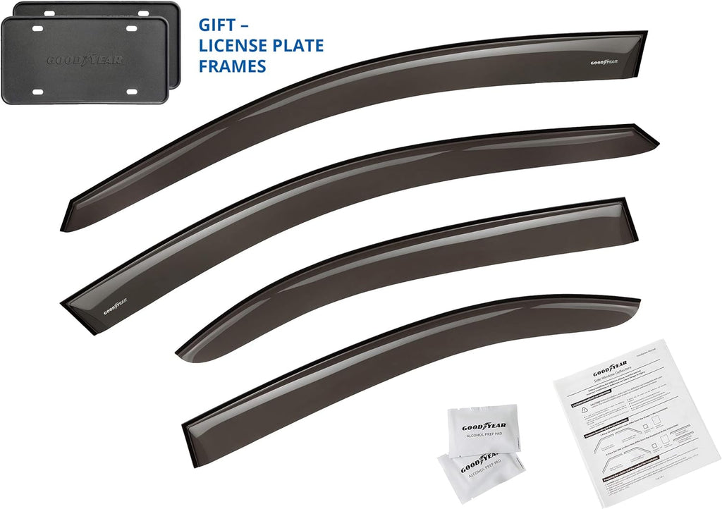 4 Pieces Tape-on Side Window Deflectors for Ford Fiesta Sedan N8667