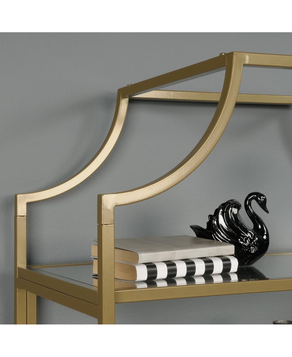 5 Shelf Bookcase, Satin Gold L728
