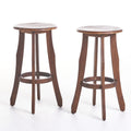 Acacia Wood Barstools, Set of 2, Dark Brown Z55409
