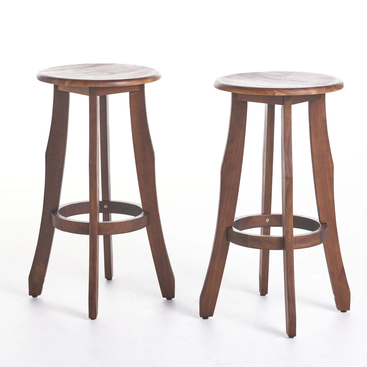 Acacia Wood Barstools, Set of 2, Dark Brown Z55409