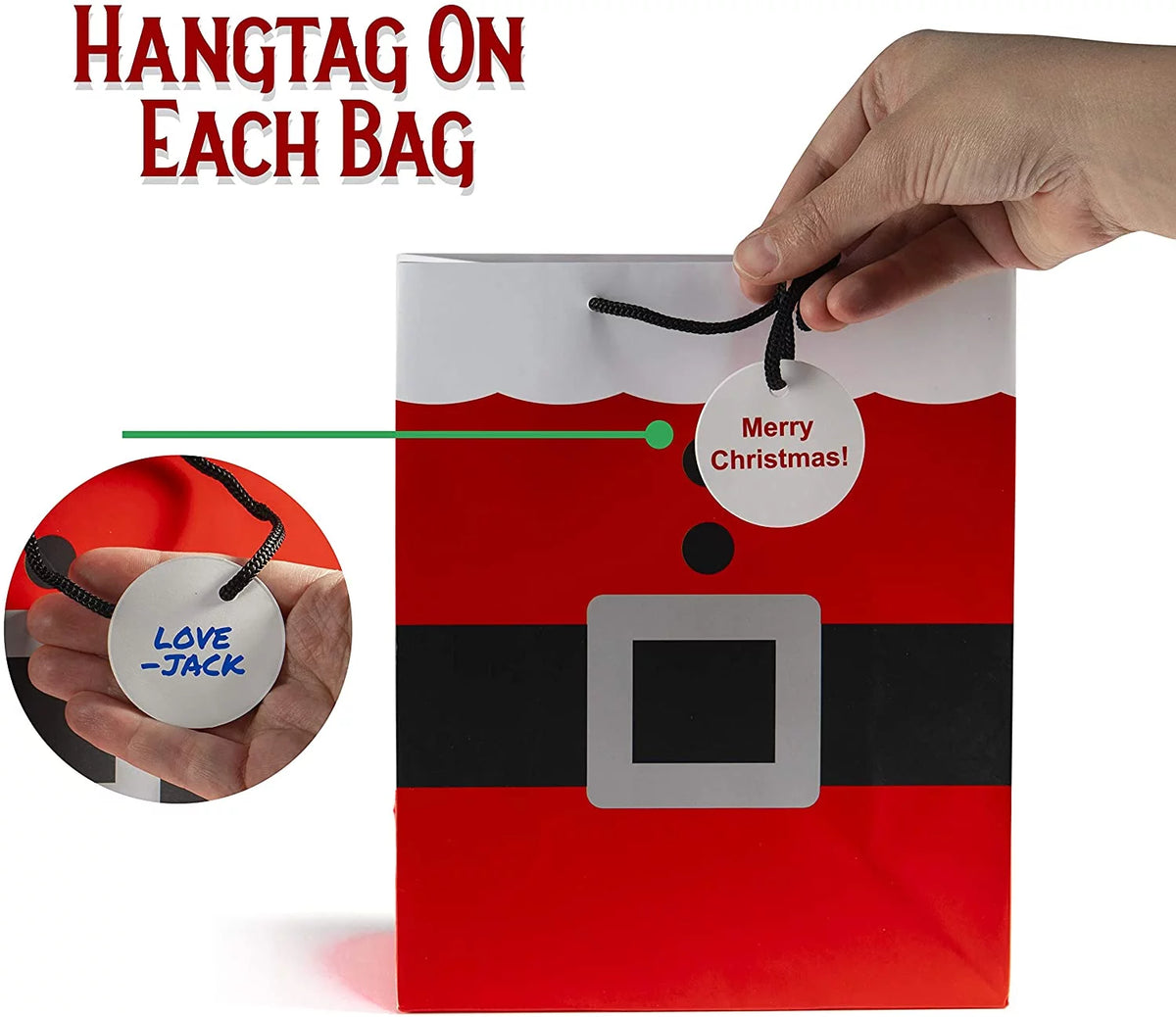 Christmas Gift Bags 12 Piece Pack with Handles X134