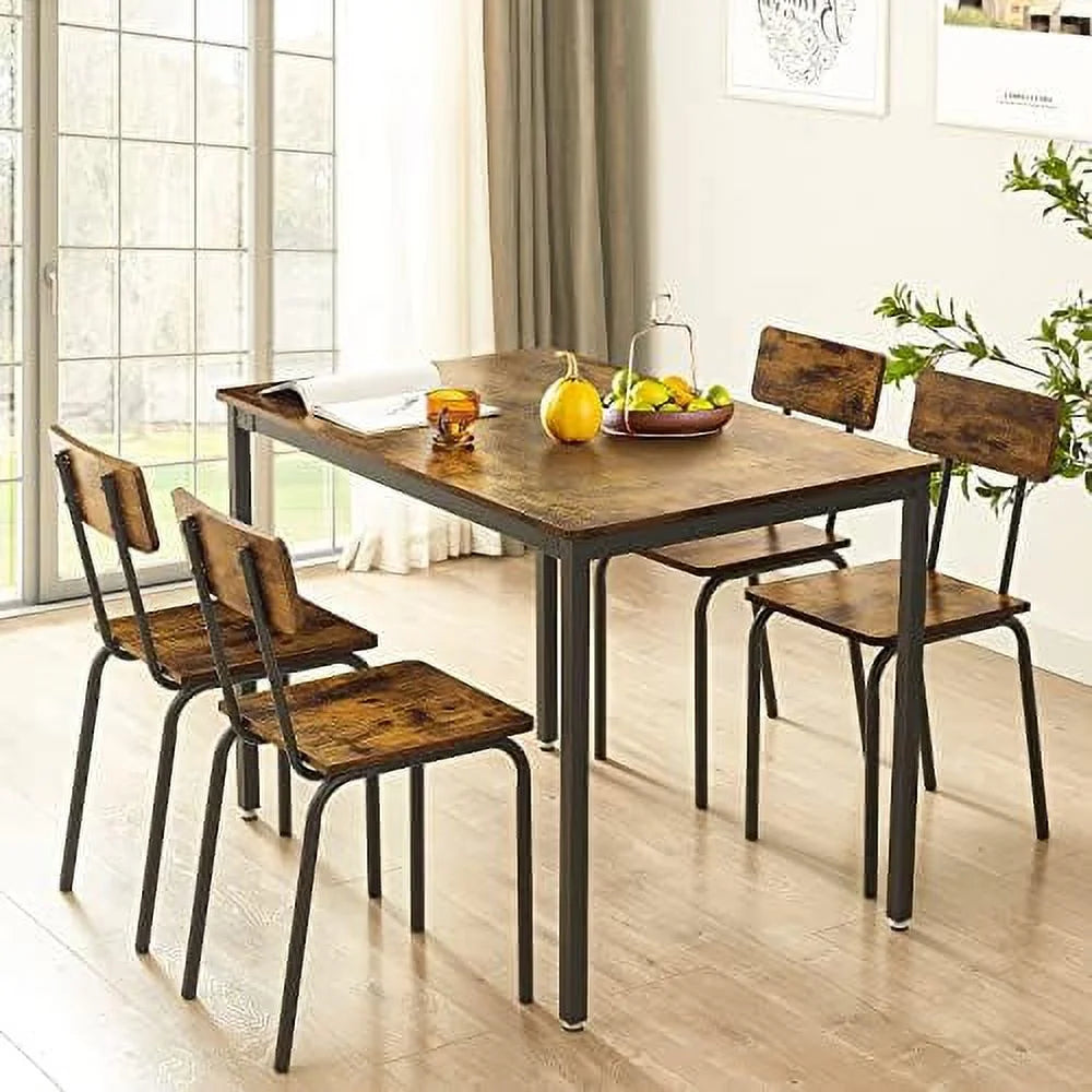 3 Piece Metal and Wood Table and Stools Set G8266