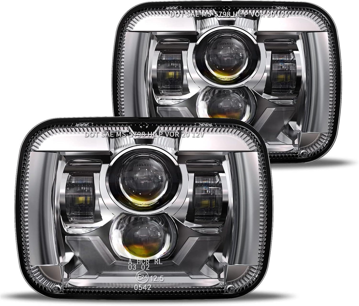180W LED Headlights with DRL Turn Signal Sealed Beam F847548