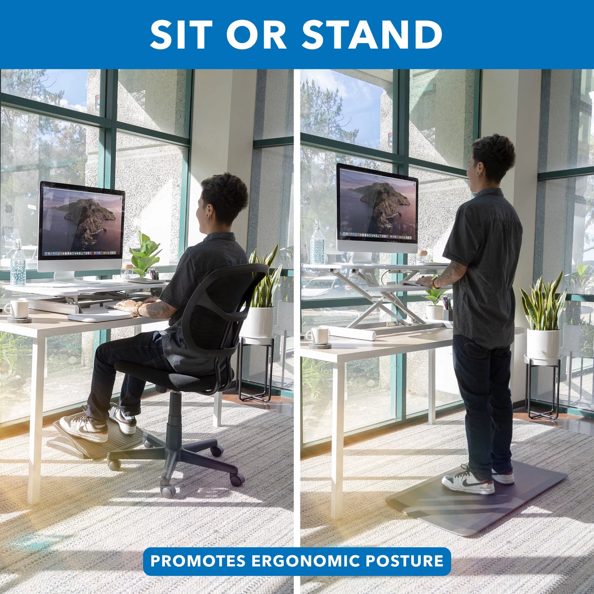 Extra Wide Sit Stand Desk Converter G339472