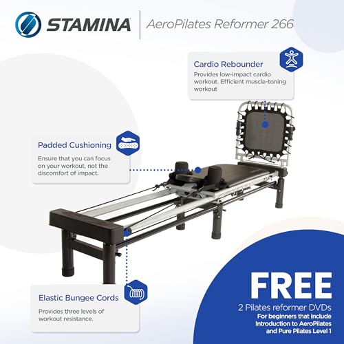 Black Pilates Reformer Workout Machine X13781