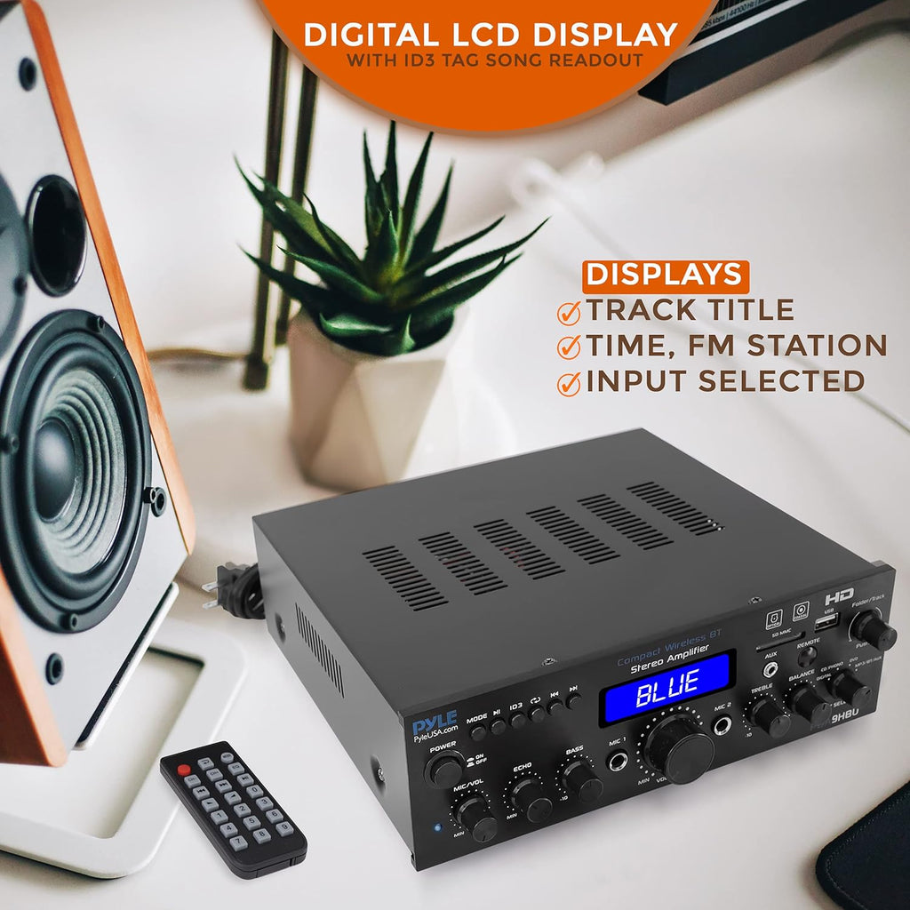 200 Watt Multi-Channel Wireless Bluetooth Home Stereo Amplifier G4998