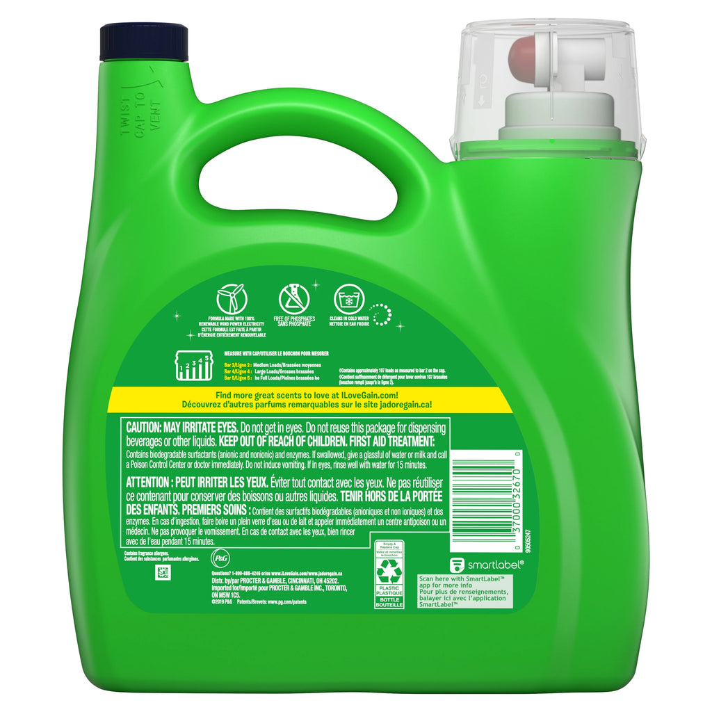 107 Loads Liquid Laundry Detergent, 165 Fl Oz I10460