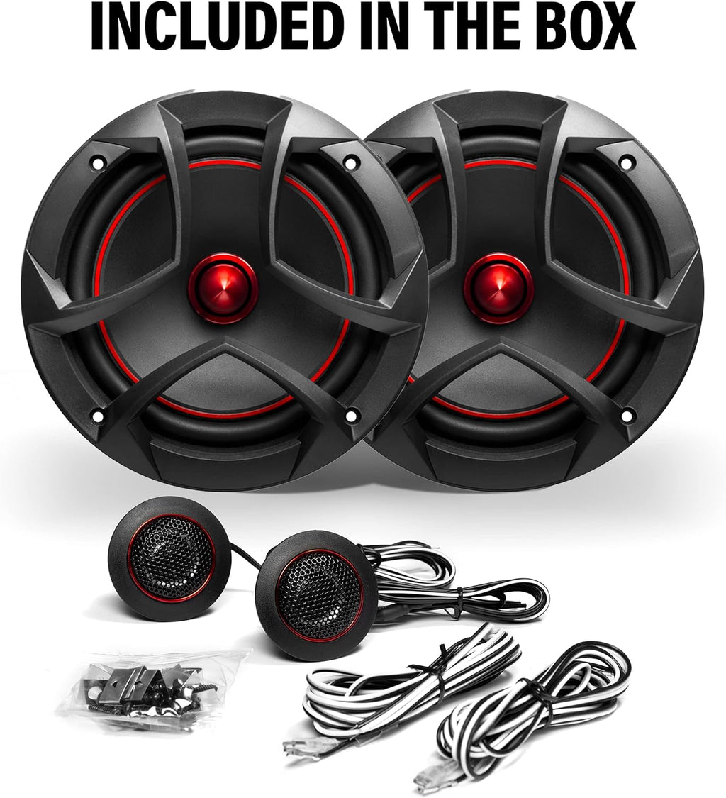 6.5 Inch 2 Way Component Car Speakers, 350 Watts Per Pair M247444