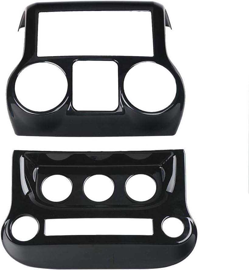 Carbon Fiber Car Interior Center Console Dashboard Panel Frame Cover Trims for Jeep Wrangler 2011-2017, Pack of 2 V693