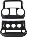 Carbon Fiber Car Interior Center Console Dashboard Panel Frame Cover Trims for Jeep Wrangler 2011-2017, Pack of 2 V693