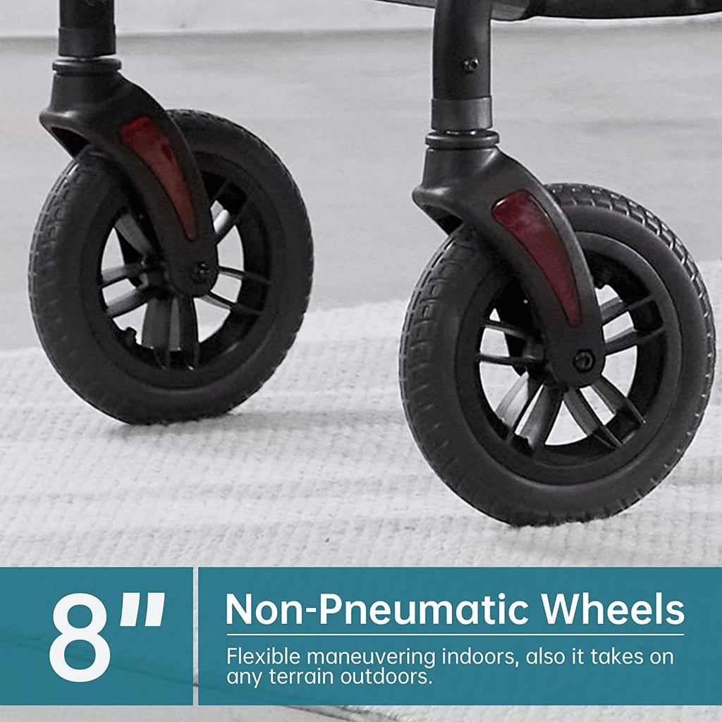All-Terrain Rollator Walker with 8” Wheels, Height Adjustable, Padded Seat Backrest Cup Holder, Orange M8683